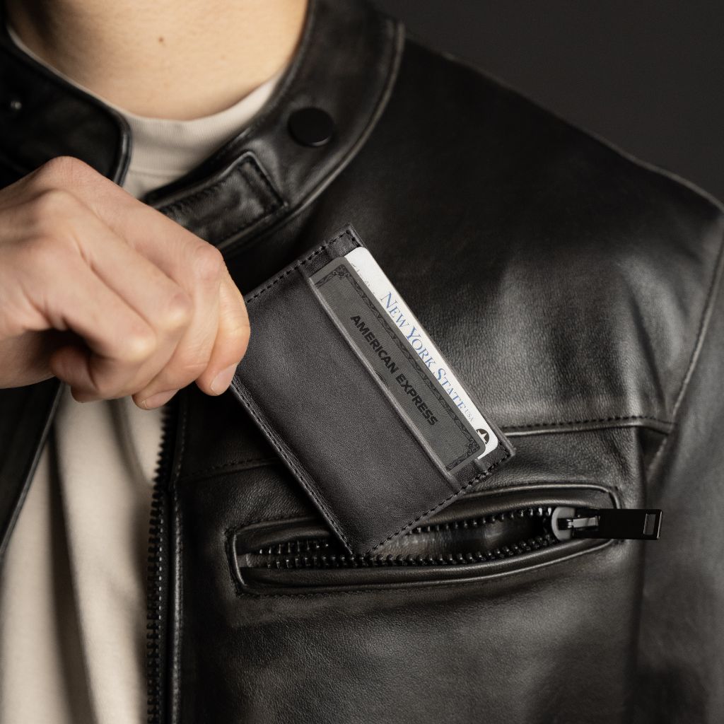 Leather Card Holder | Distressed Grey - Image 6