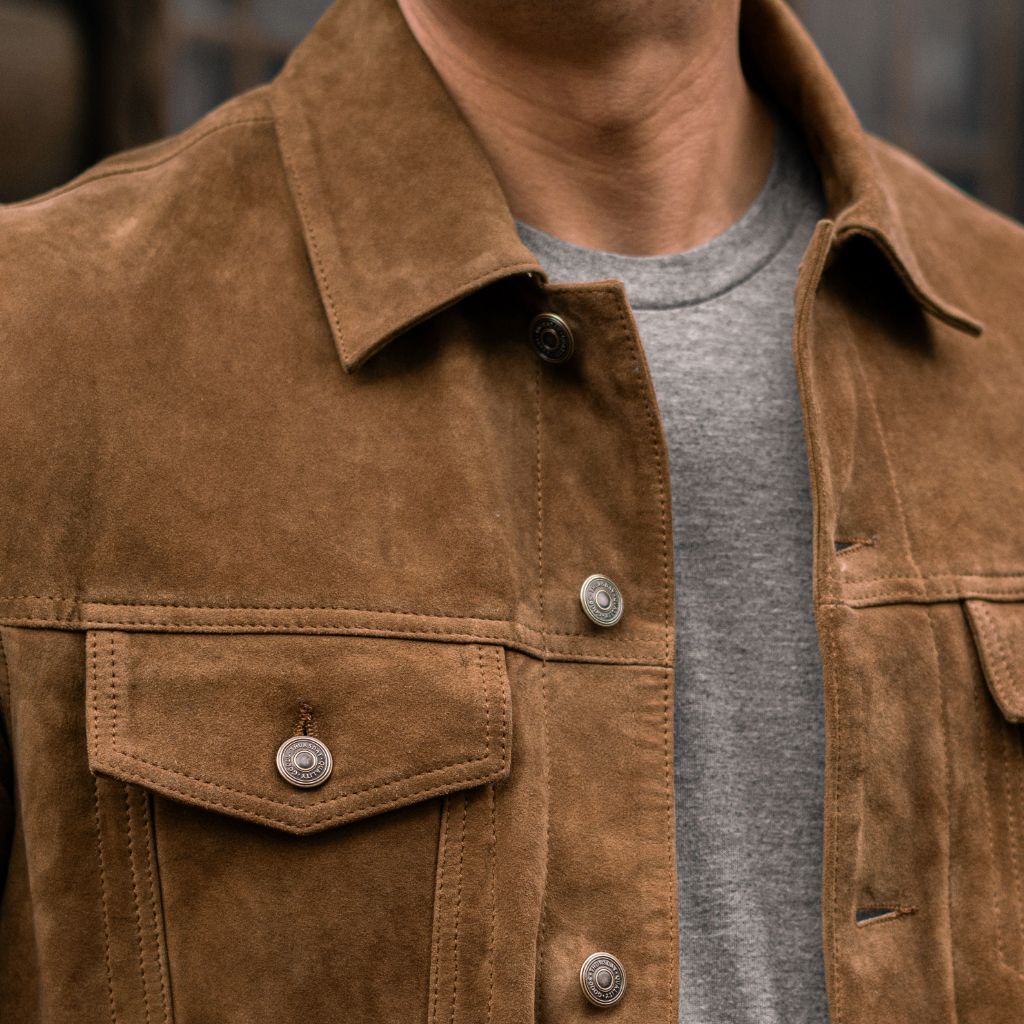 Suede Trucker Jacket | Dusty - Image 2