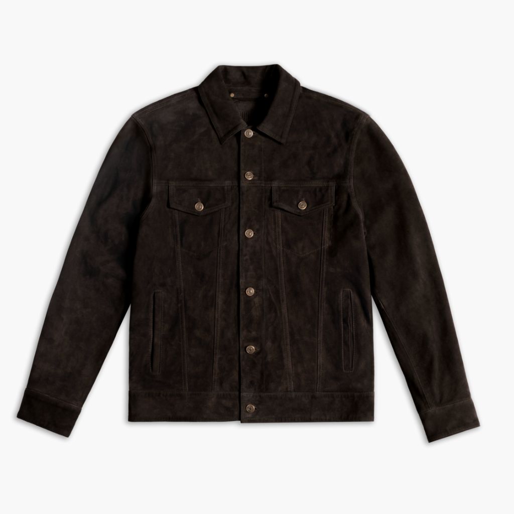 Suede Trucker Jacket | Chocolate - Image 4