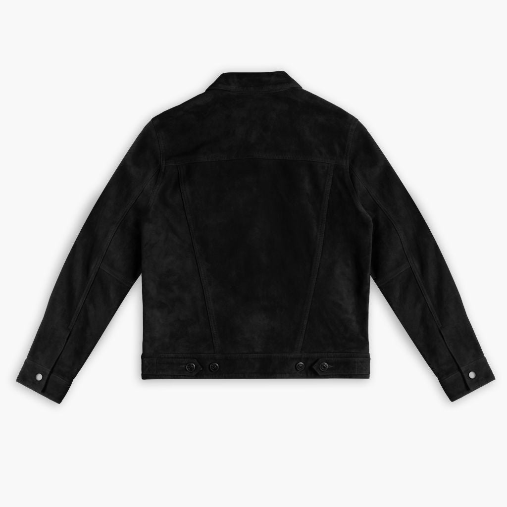Suede Trucker Jacket | Black - Image 6