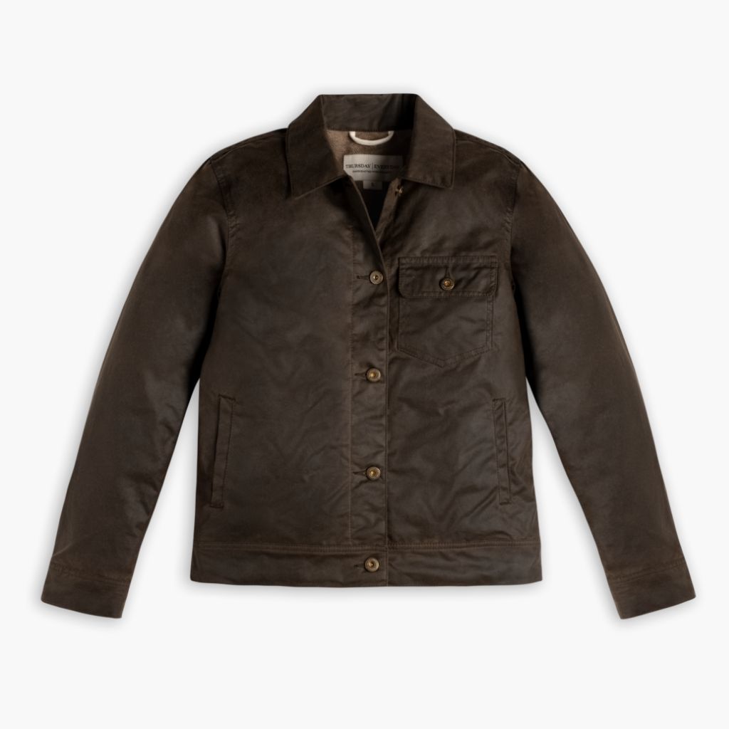 Waxed Canvas Field Jacket | Dark Olive - Image 4
