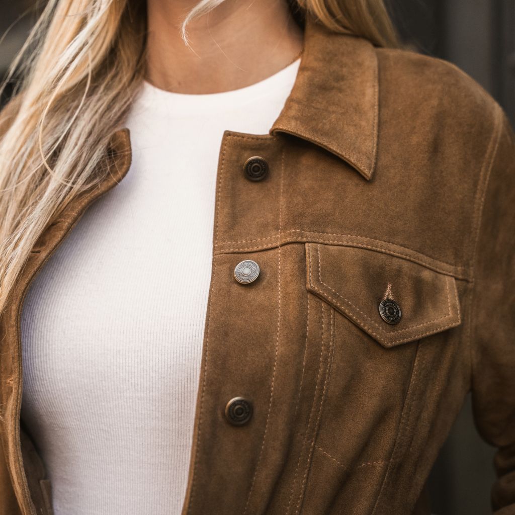 Suede Trucker Jacket | Dusty - Image 2