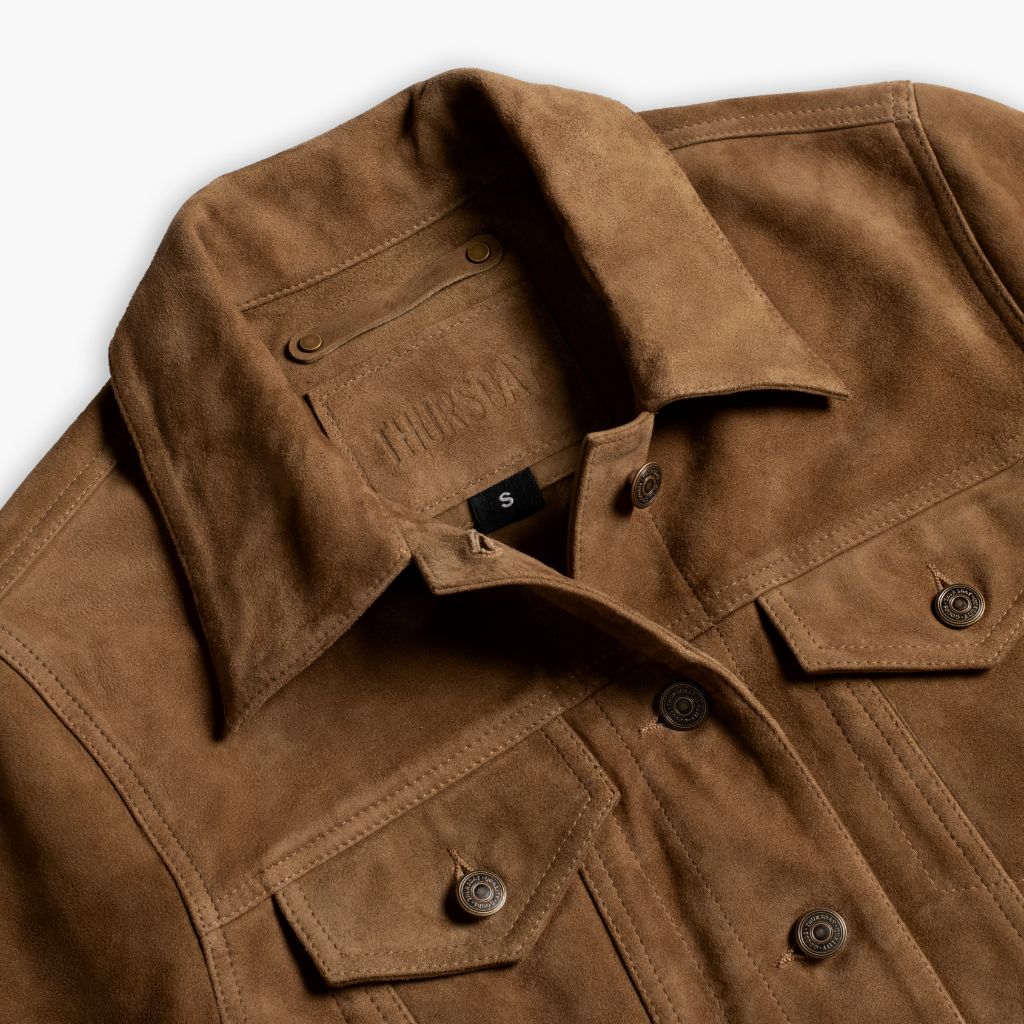 Suede Trucker Jacket | Dusty - Image 7